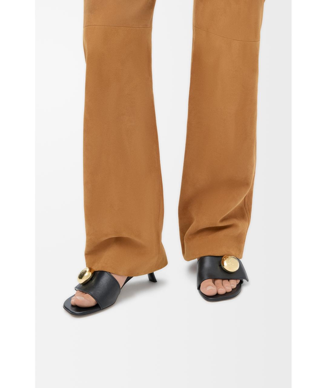 LOEWE Черные кожаные мюли, фото 2