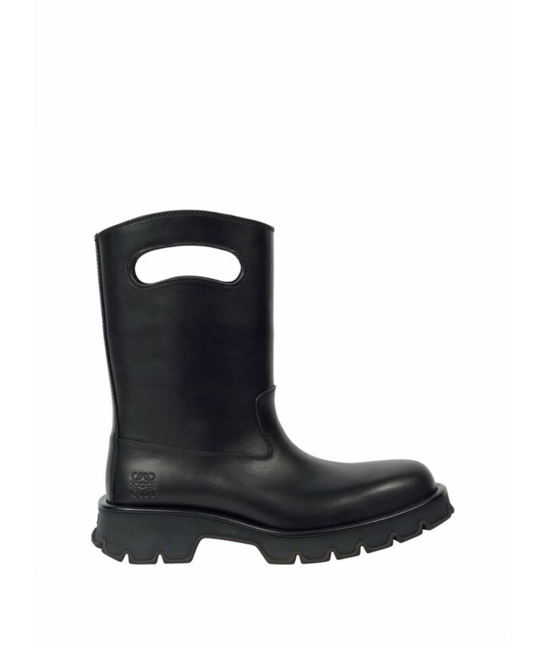 LOEWE Черные кожаные ботинки, фото 1