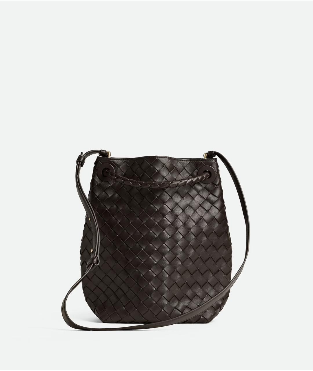 BOTTEGA VENETA Коричневая кожаная сумка через плечо, фото 5