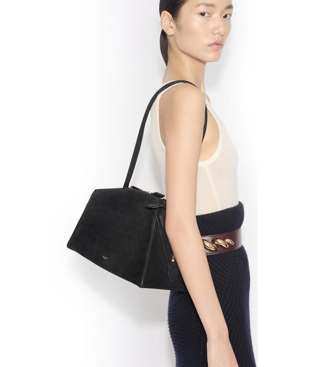 ALAIA Черная кожаная сумка через плечо, фото 4