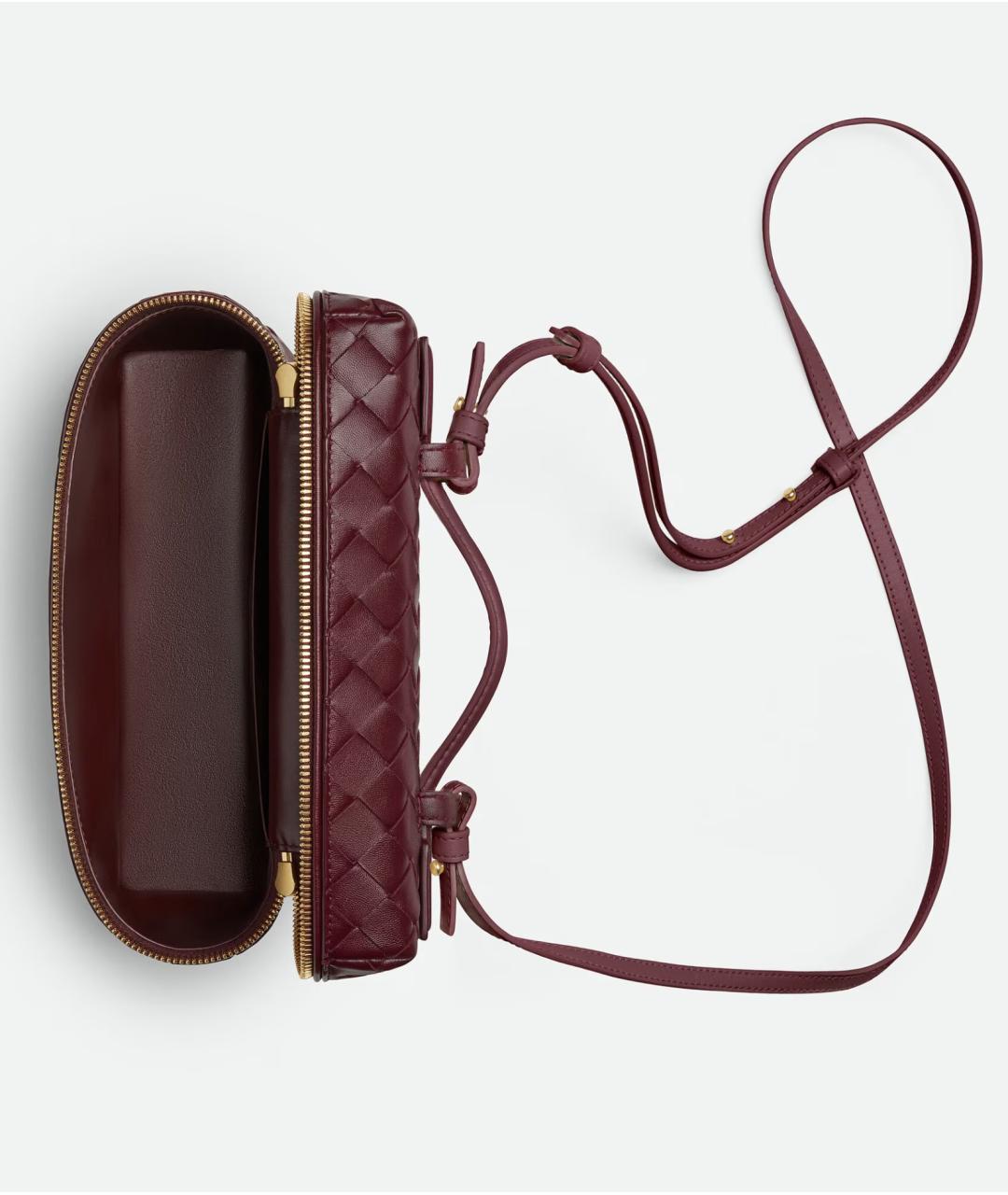 BOTTEGA VENETA Бордовая кожаная сумка через плечо, фото 3