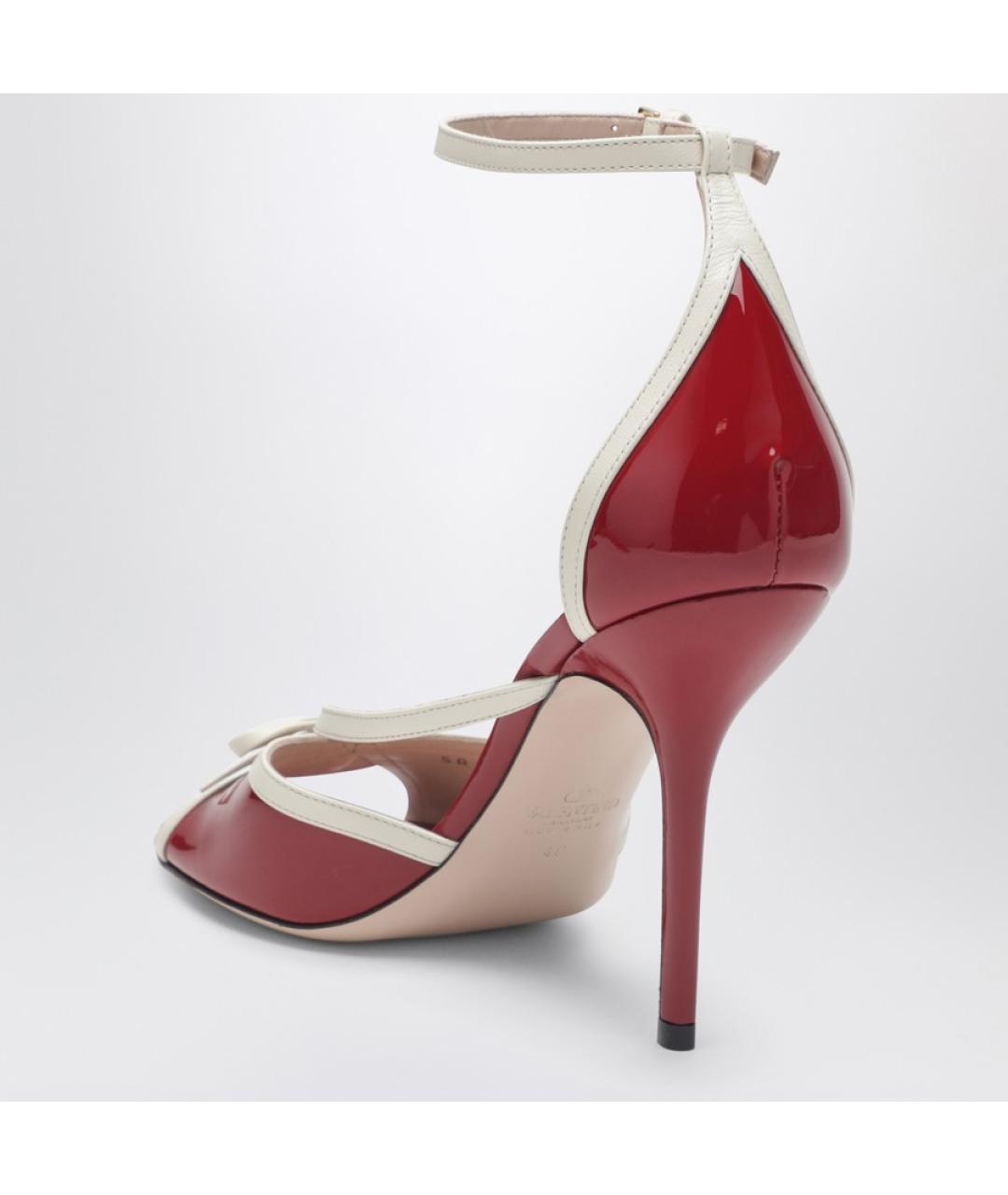 VALENTINO Красные босоножки из лакированной кожи, фото 4