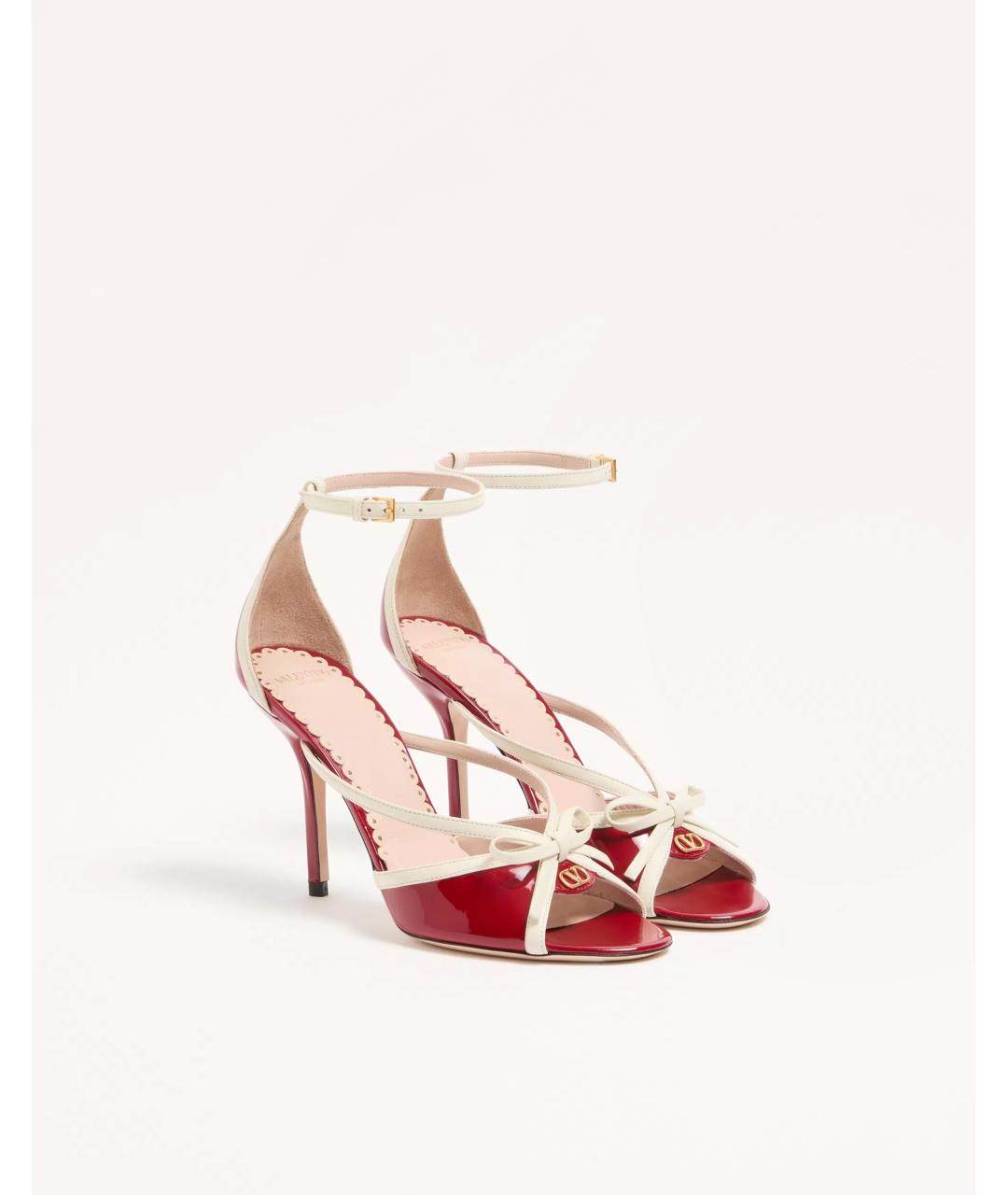 VALENTINO Красные босоножки из лакированной кожи, фото 3