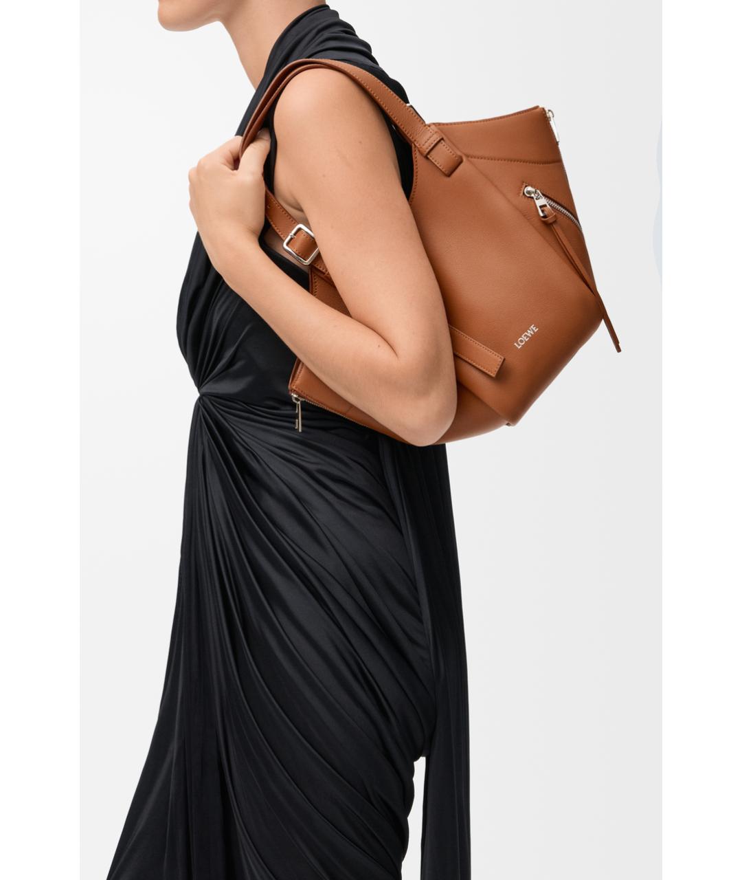 LOEWE Коричневая кожаная сумка тоут, фото 2