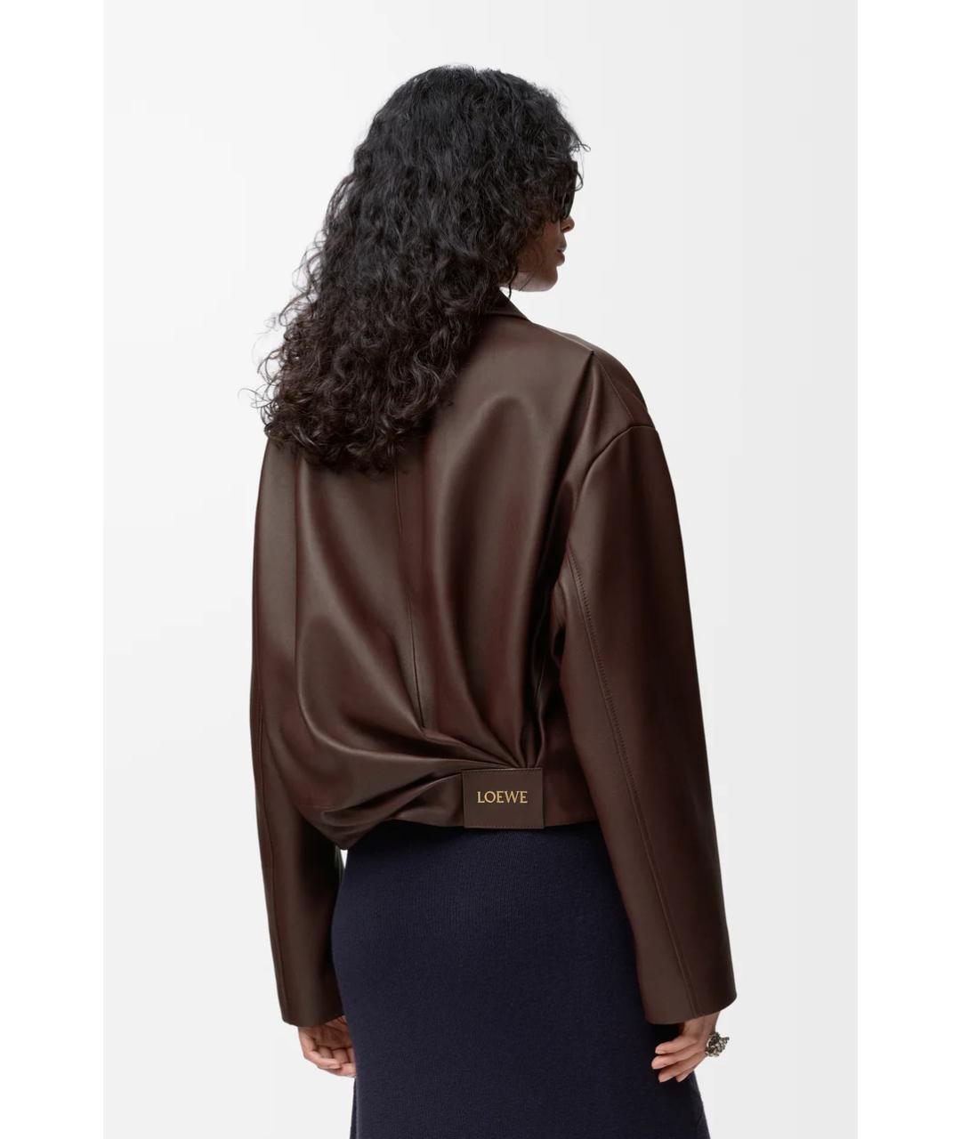 LOEWE Зеленая кожаная куртка, фото 4