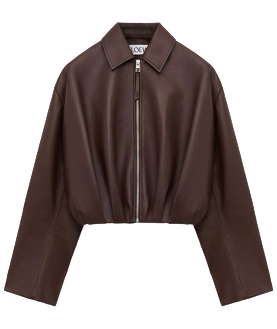 LOEWE Зеленая кожаная куртка, фото 1