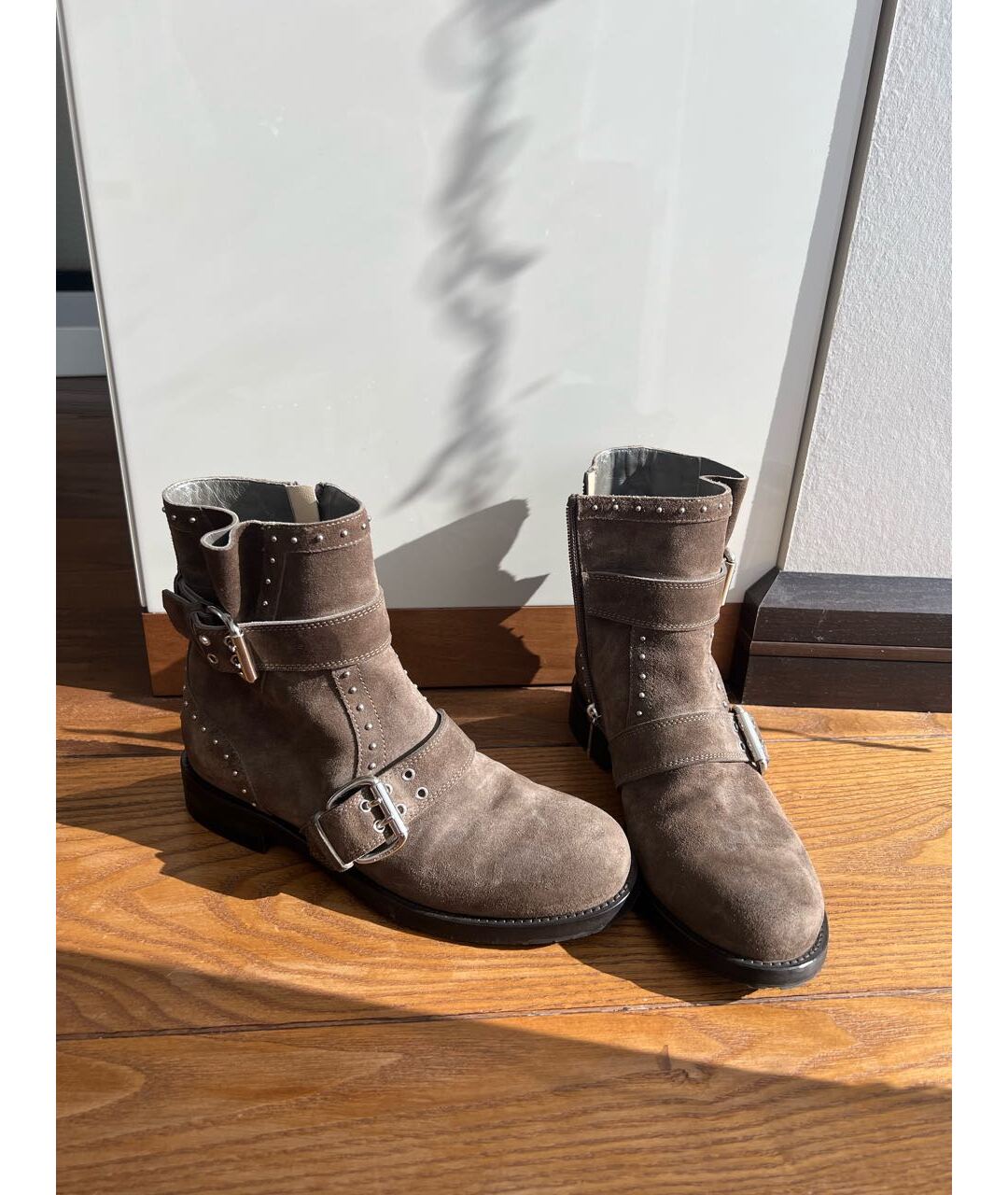 JIMMY CHOO Коричневые замшевые сапоги, фото 6