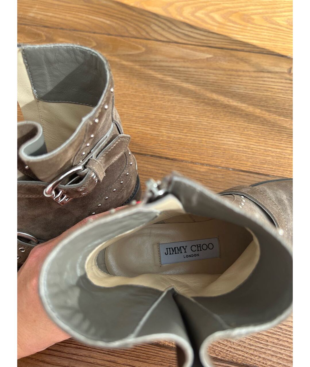 JIMMY CHOO Коричневые замшевые сапоги, фото 5