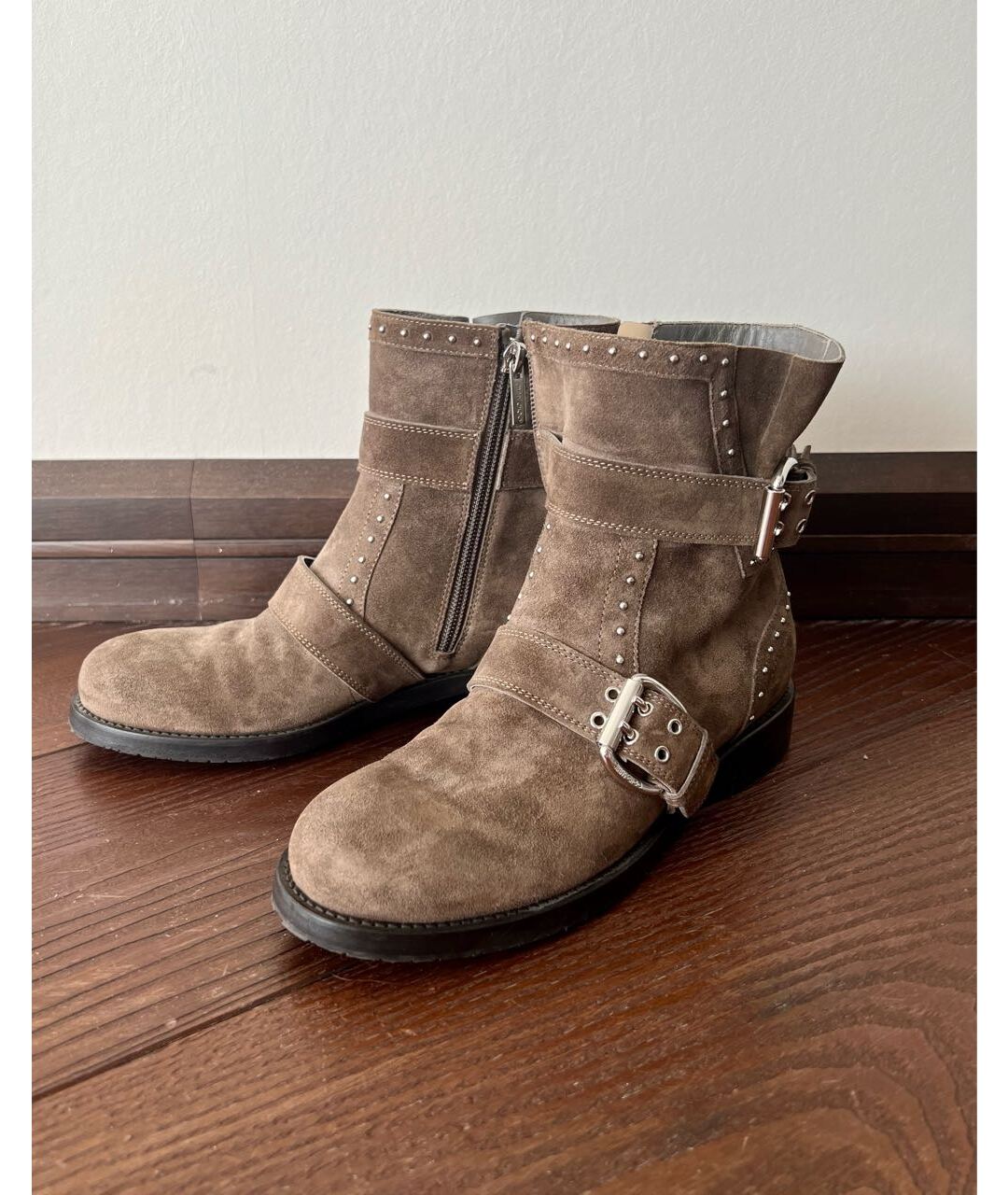 JIMMY CHOO Коричневые замшевые сапоги, фото 2