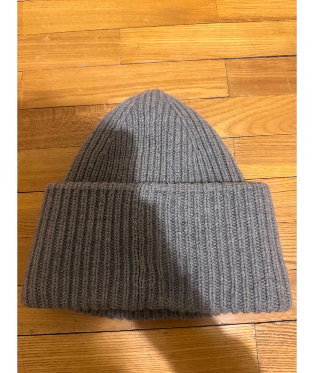 ACNE STUDIOS Серая шерстяная шапка, фото 2