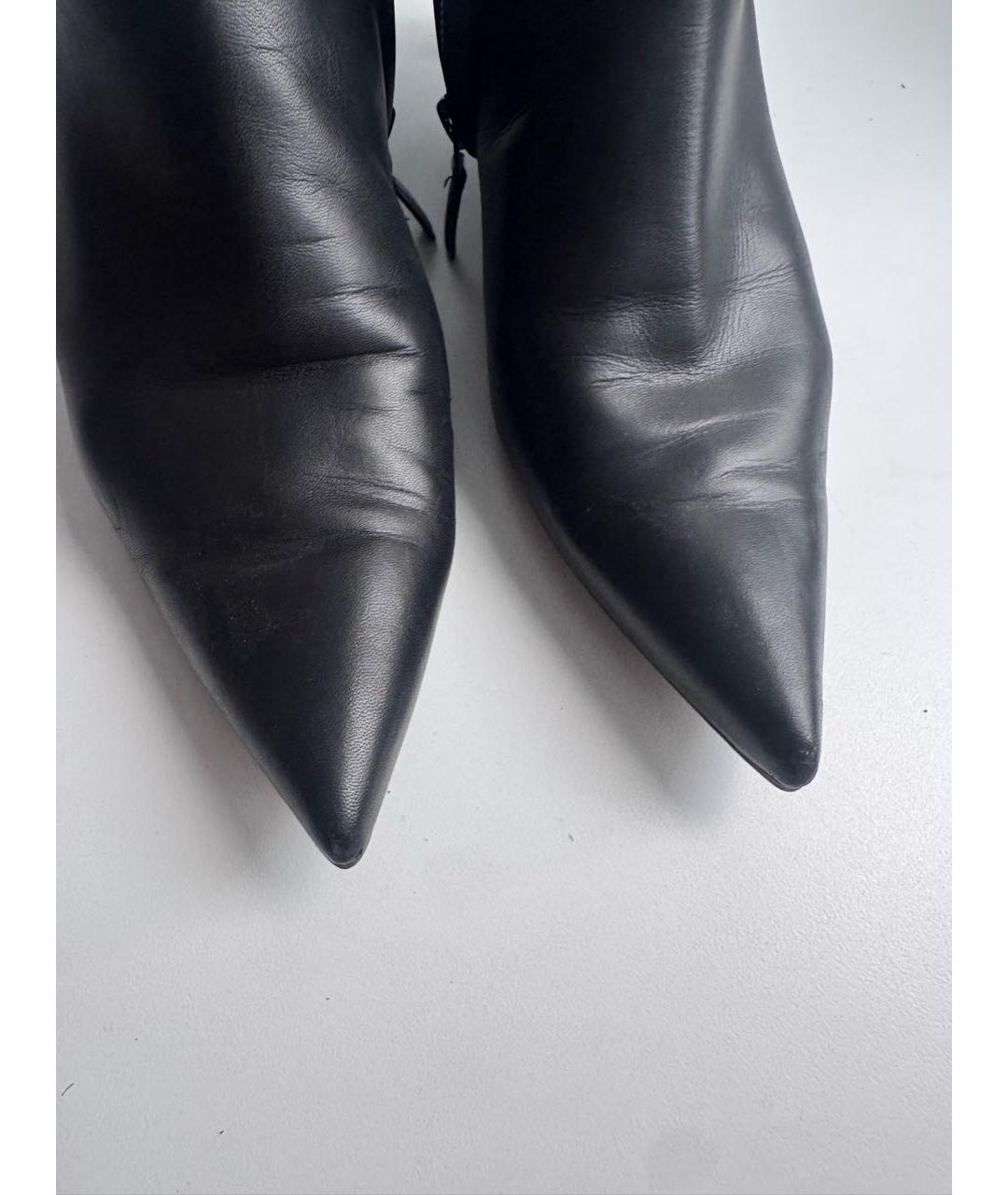 BALENCIAGA Черные кожаные ботильоны, фото 3