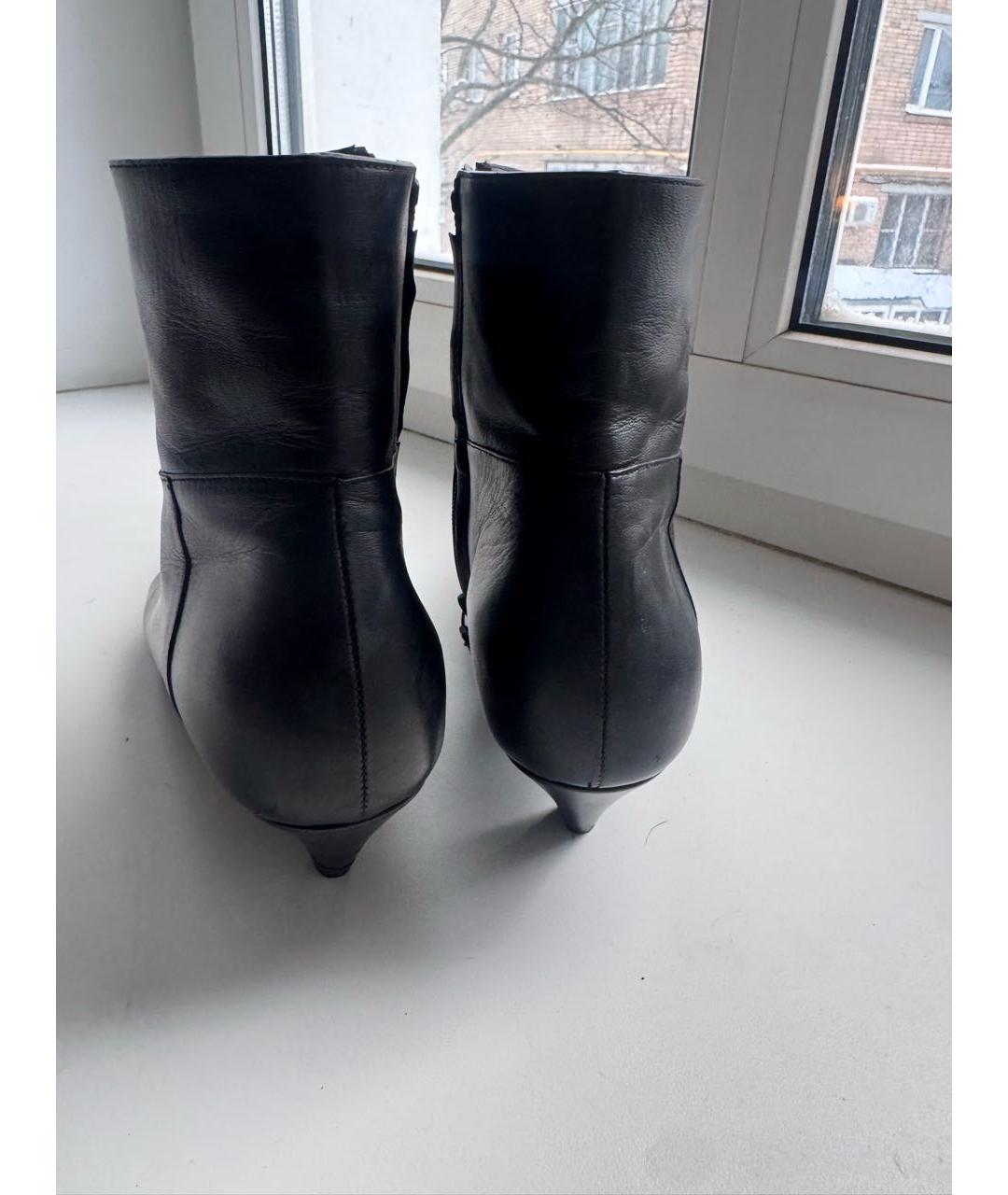 BALENCIAGA Черные кожаные ботильоны, фото 4