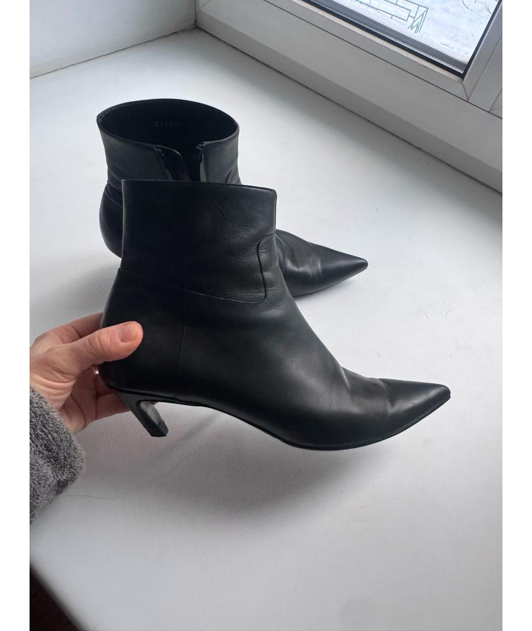 BALENCIAGA Черные кожаные ботильоны, фото 8