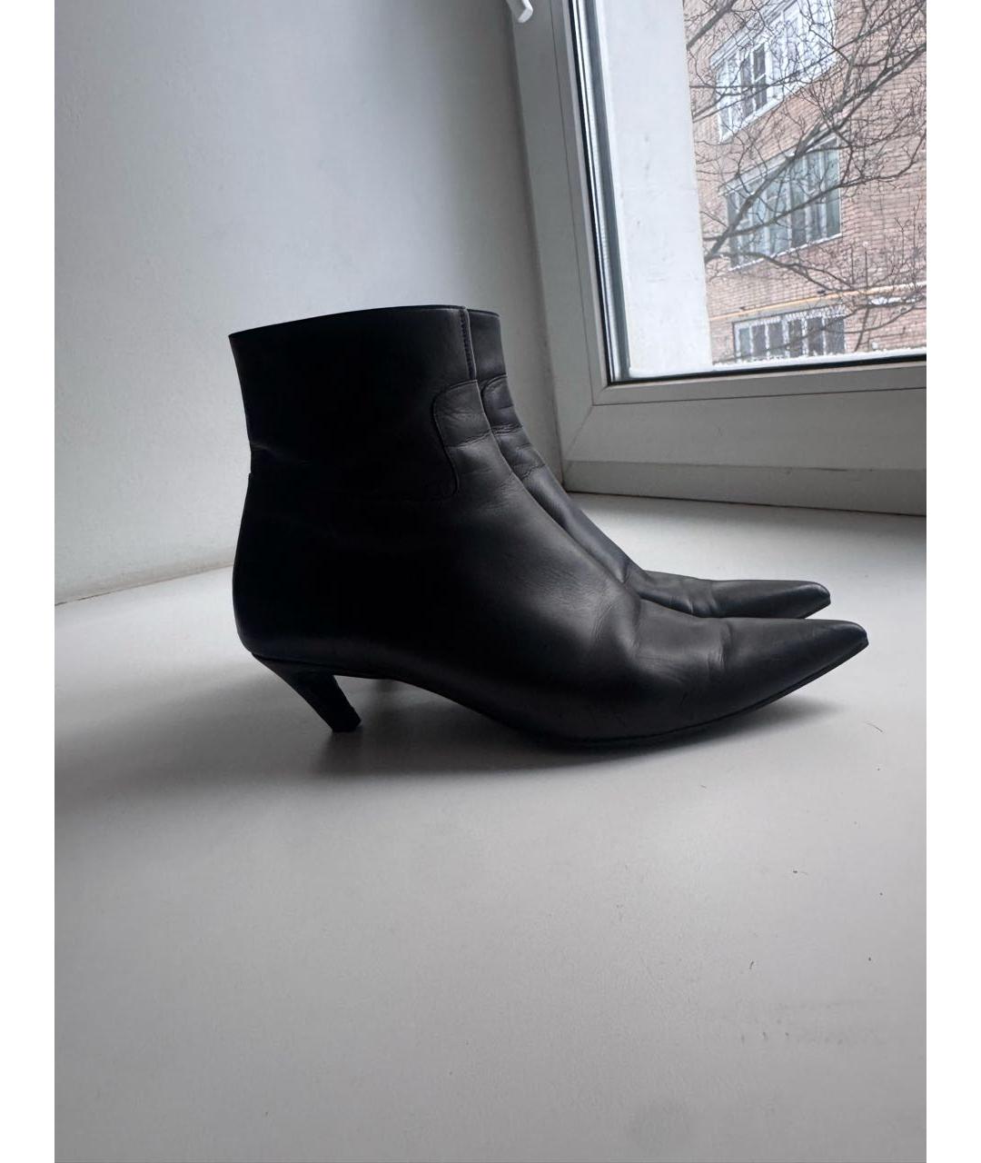 BALENCIAGA Черные кожаные ботильоны, фото 2