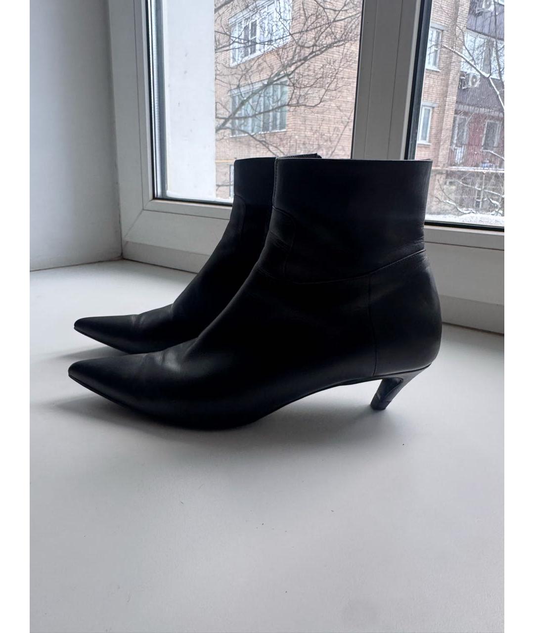 BALENCIAGA Черные кожаные ботильоны, фото 9