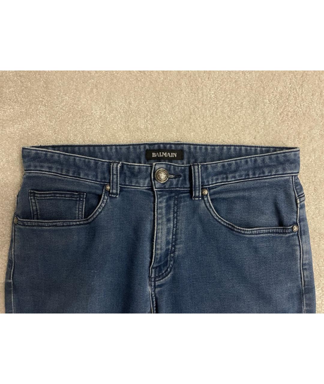 BALMAIN Синие хлопковые прямые джинсы, фото 3