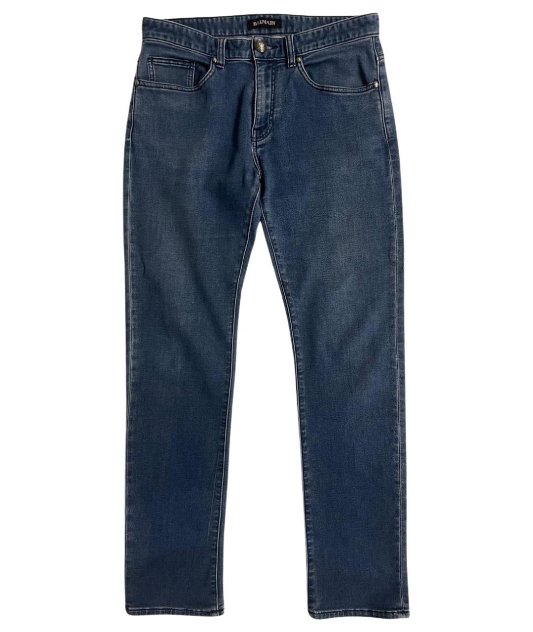 BALMAIN Синие хлопковые прямые джинсы, фото 1