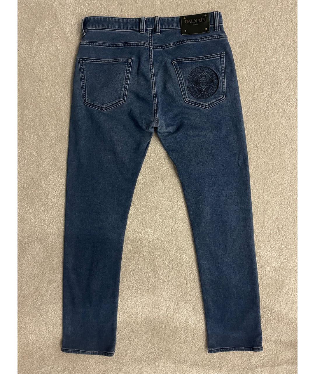 BALMAIN Синие хлопковые прямые джинсы, фото 2