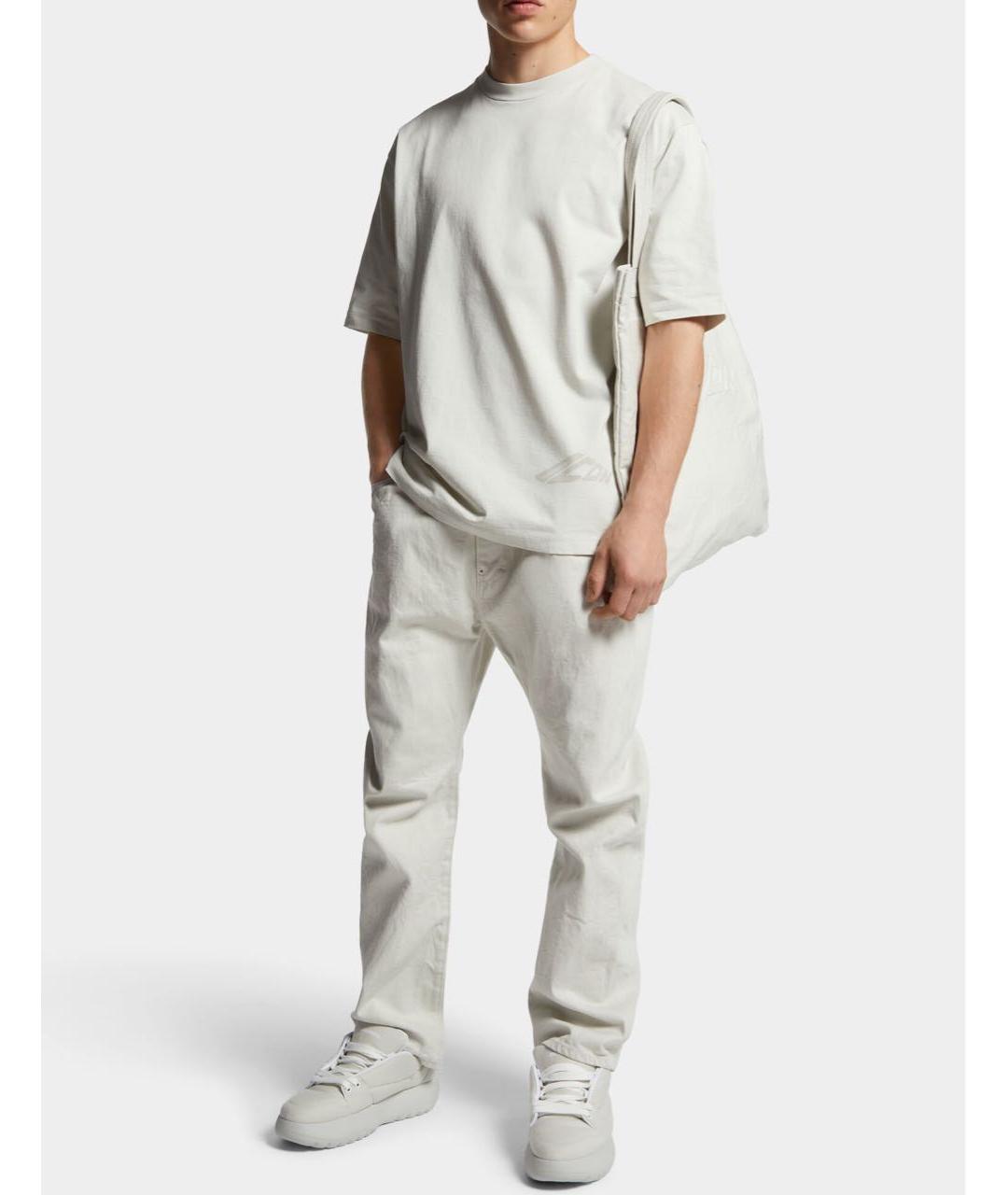 DSQUARED2 Бежевые хлопковые прямые джинсы, фото 7