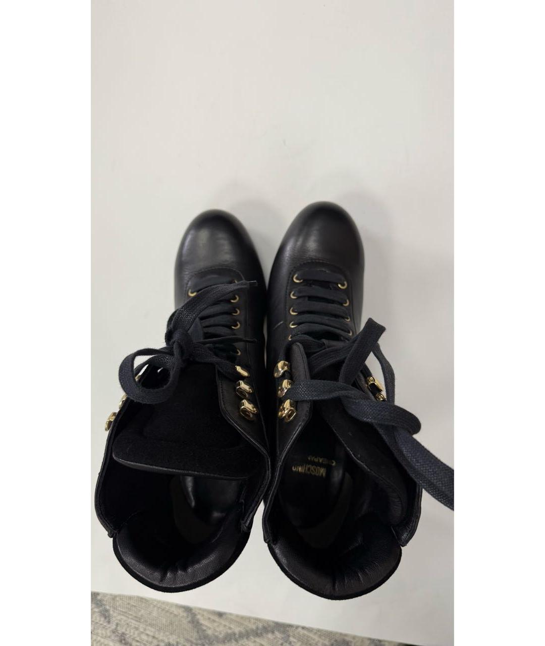 MOSCHINO Черные кожаные ботинки, фото 3