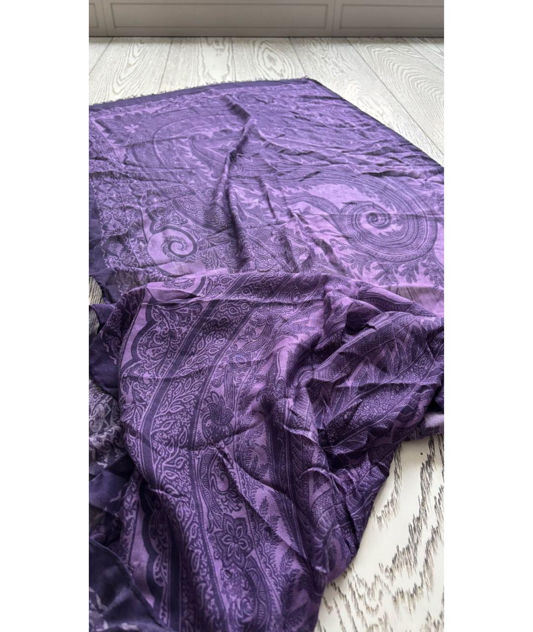 ETRO Фиолетовый кашемировый шарф, фото 3