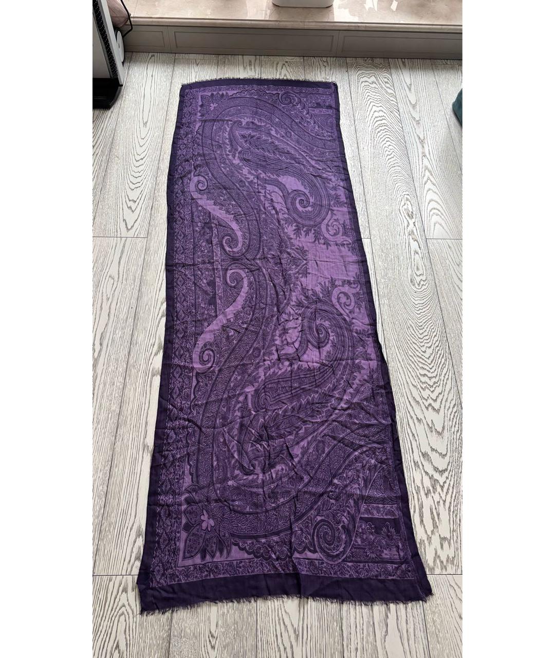 ETRO Фиолетовый кашемировый шарф, фото 6