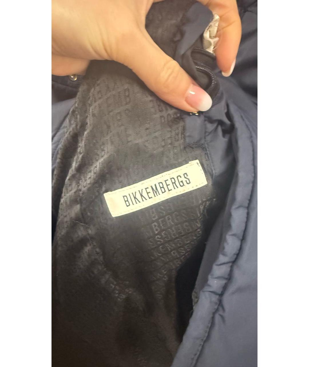 BIKKEMBERGS Темно-синяя полиэстеровая куртка, фото 3
