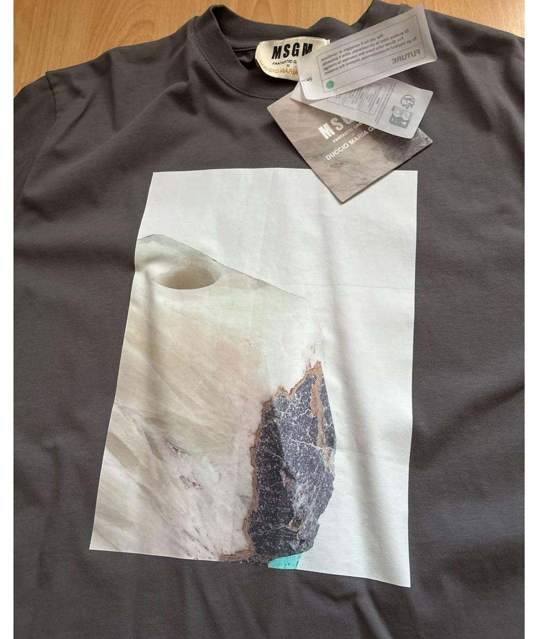 MSGM Серая хлопковая футболка, фото 3