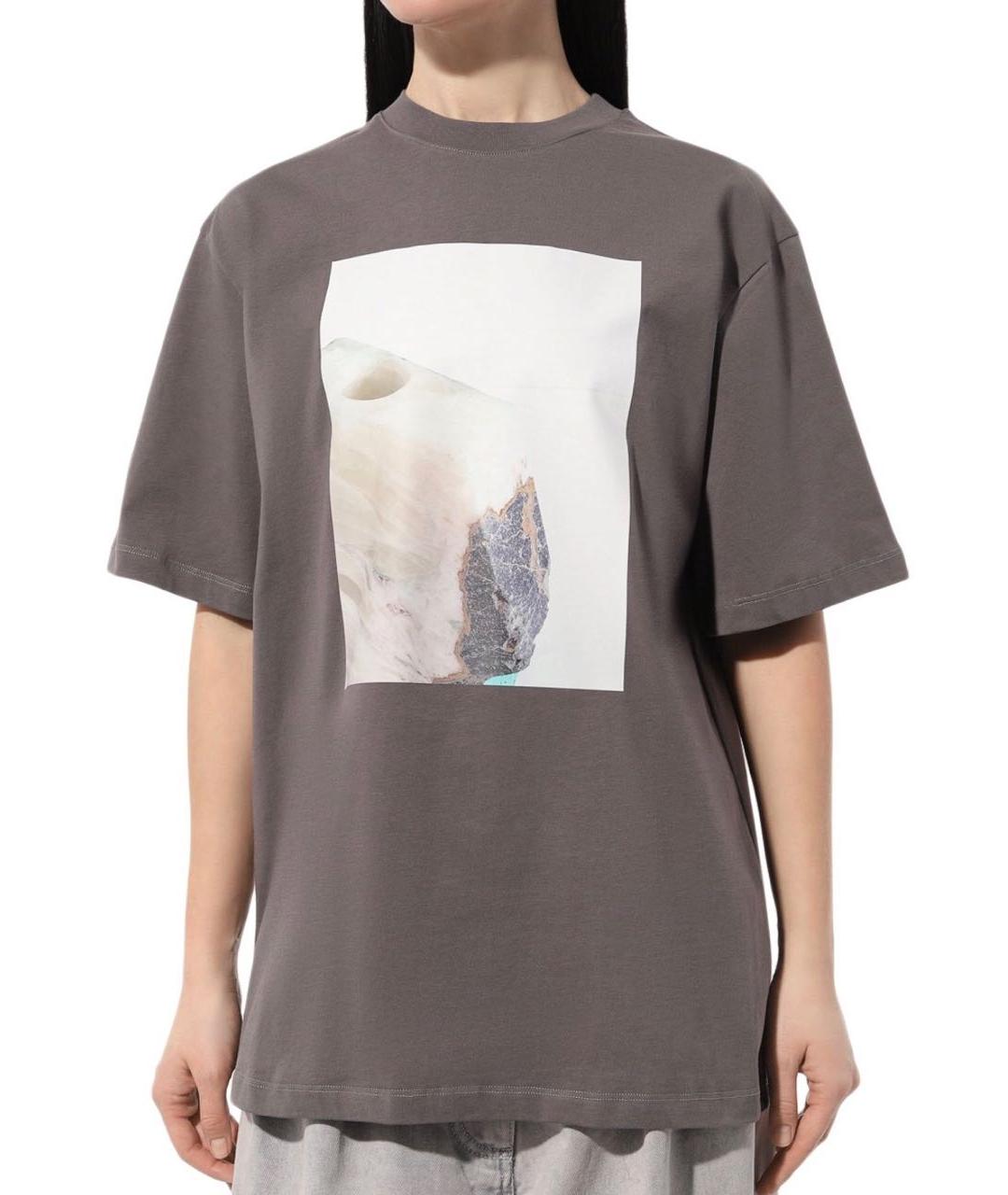 MSGM Серая хлопковая футболка, фото 5