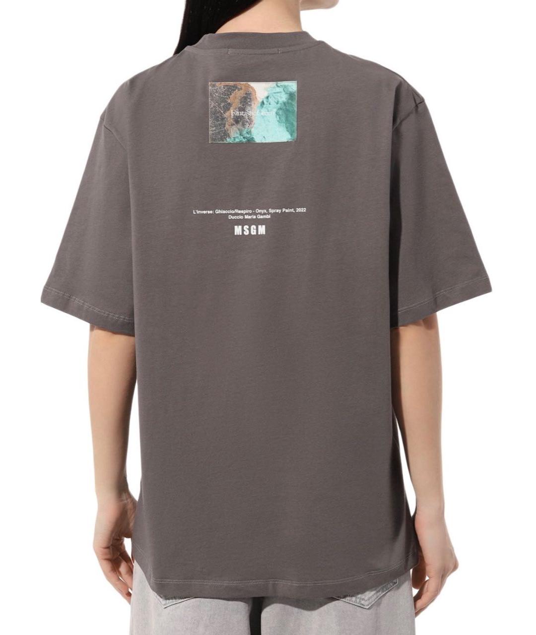 MSGM Серая хлопковая футболка, фото 2