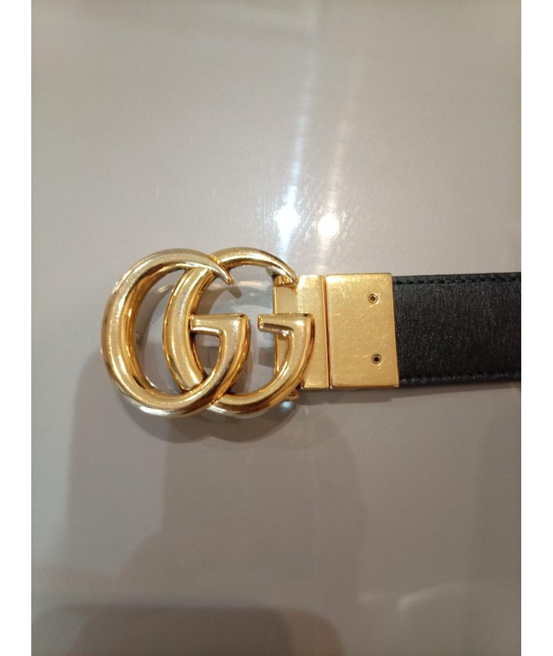 GUCCI Черный кожаный ремень, фото 2