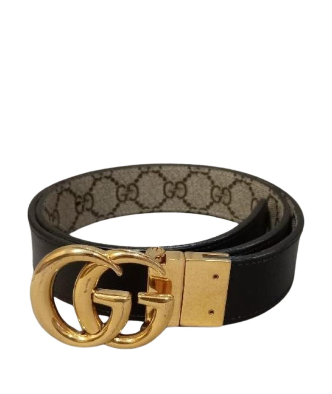 GUCCI Черный кожаный ремень, фото 1