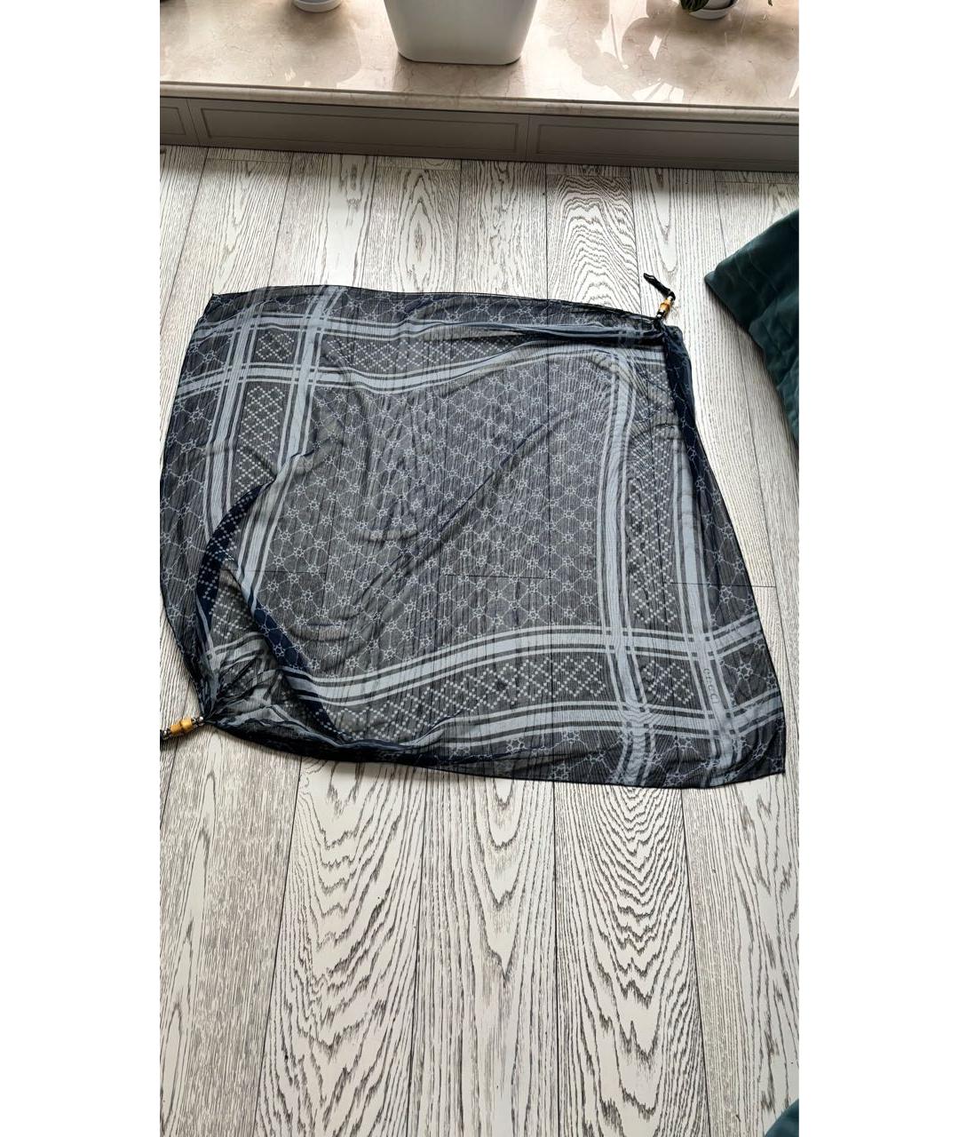 GUCCI Синий хлопковый платок, фото 4