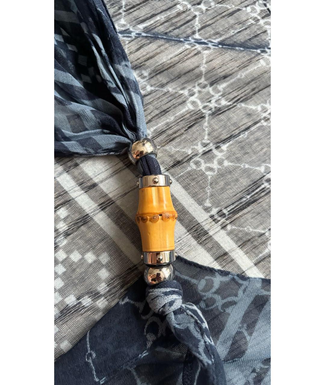 GUCCI Синий хлопковый платок, фото 3