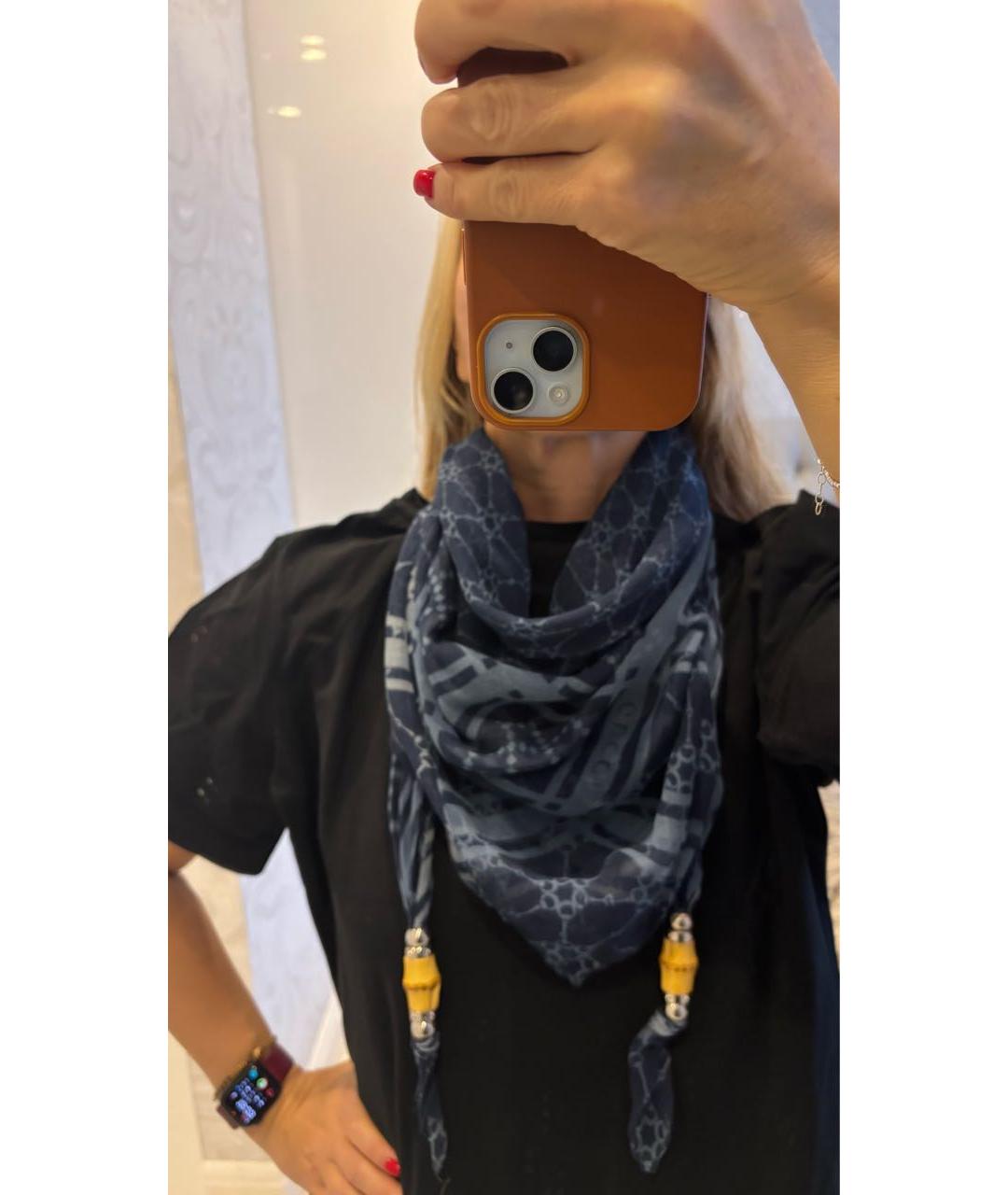 GUCCI Синий хлопковый платок, фото 5