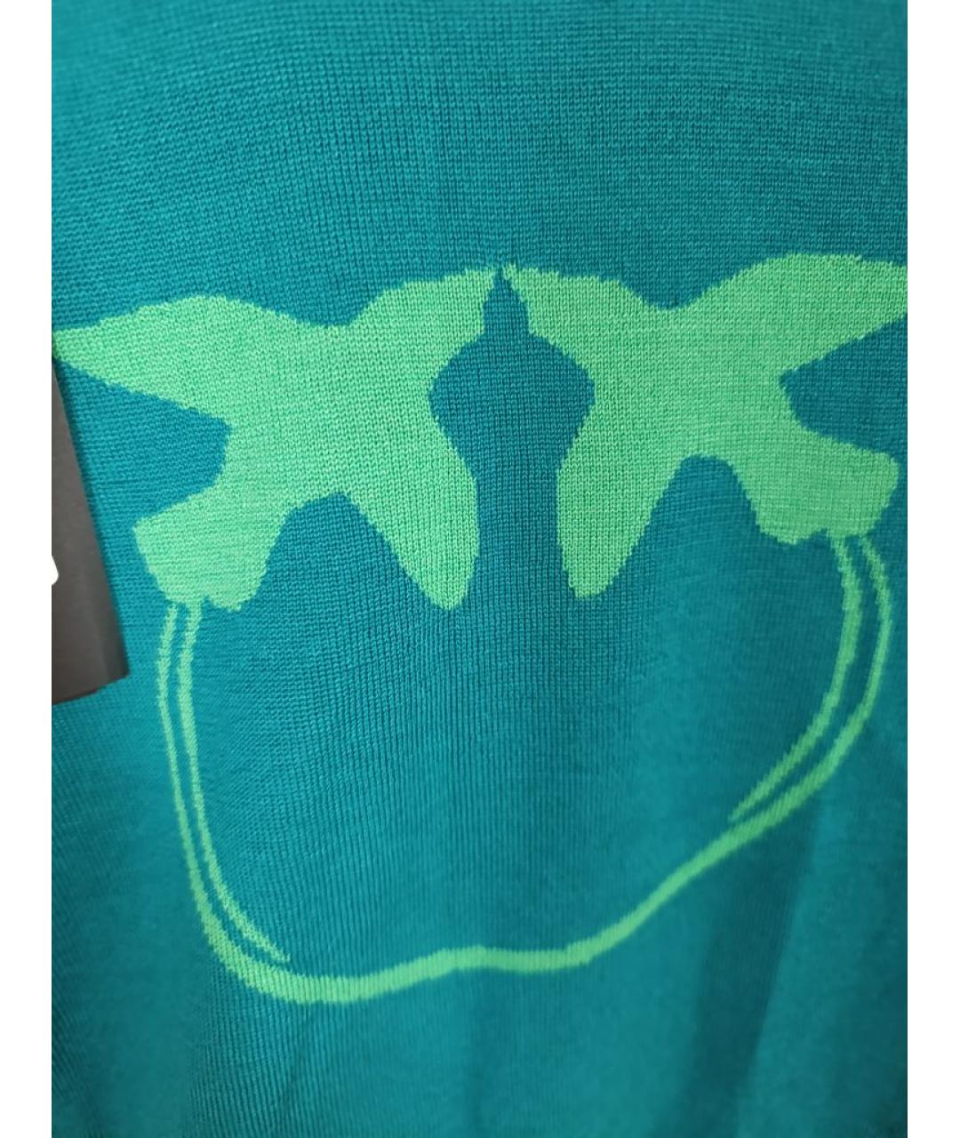 PINKO Бирюзовый шерстяной джемпер / свитер, фото 4