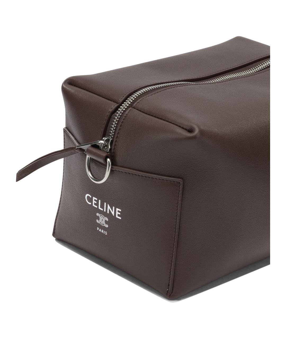 CELINE Коричневая кожаная сумка на плечо, фото 4