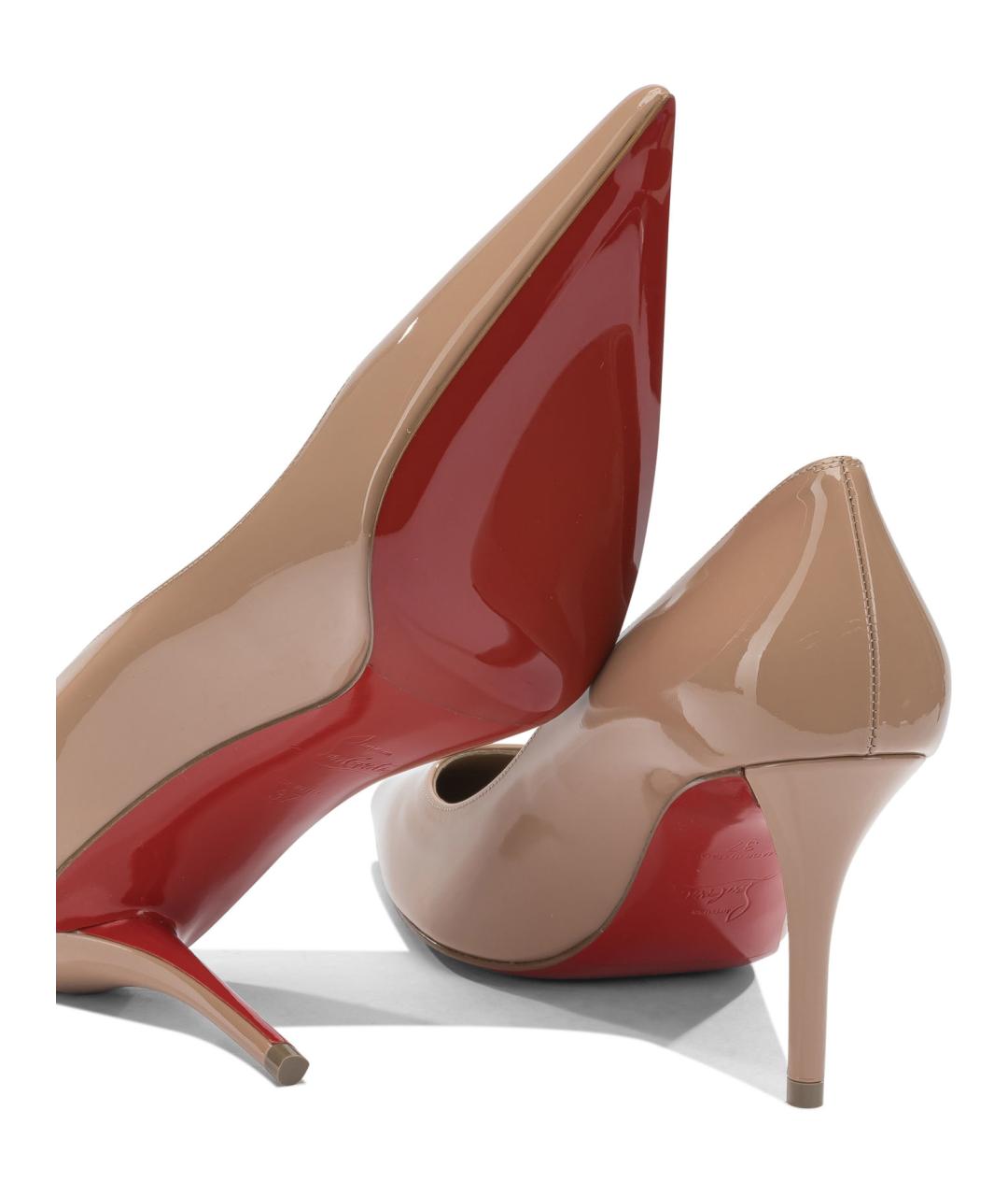 CHRISTIAN LOUBOUTIN Бежевые кожаные туфли, фото 5