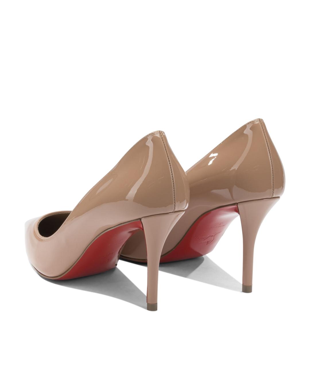 CHRISTIAN LOUBOUTIN Бежевые кожаные туфли, фото 4