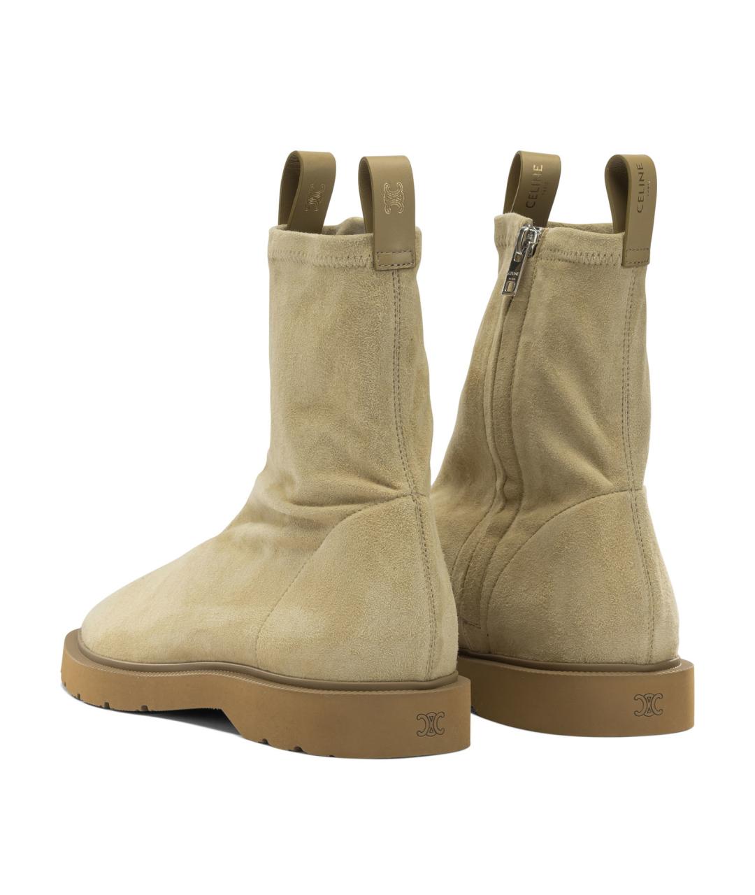 CELINE Бежевые замшевые высокие ботинки, фото 4