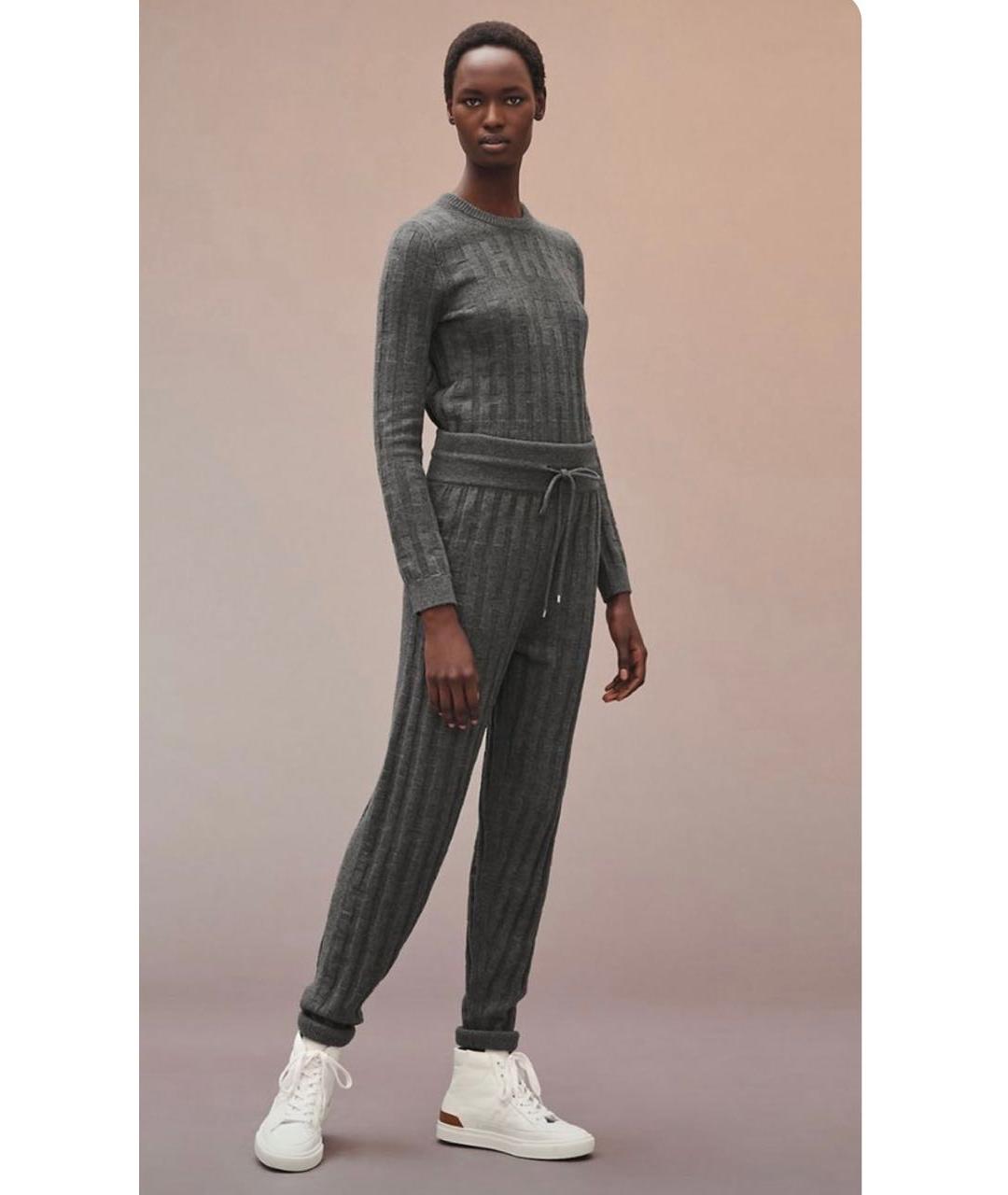 HERMES Серый кашемировый костюм с брюками, фото 6