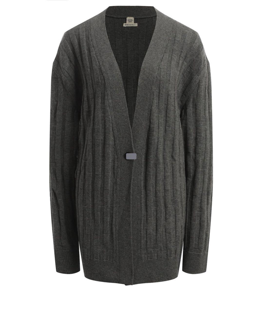 HERMES Серый кашемировый костюм с брюками, фото 4