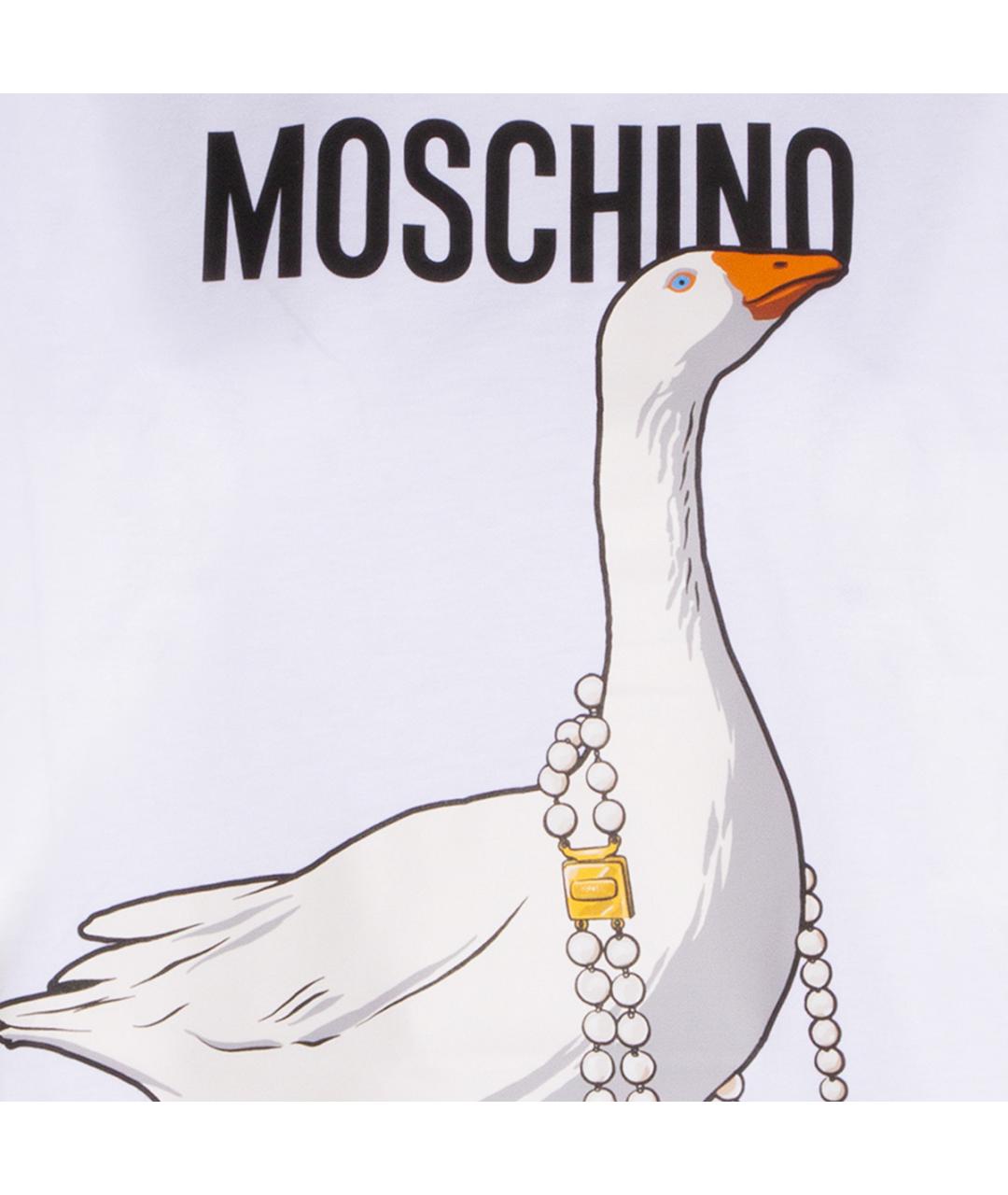 MOSCHINO Белая хлопковая футболка, фото 3