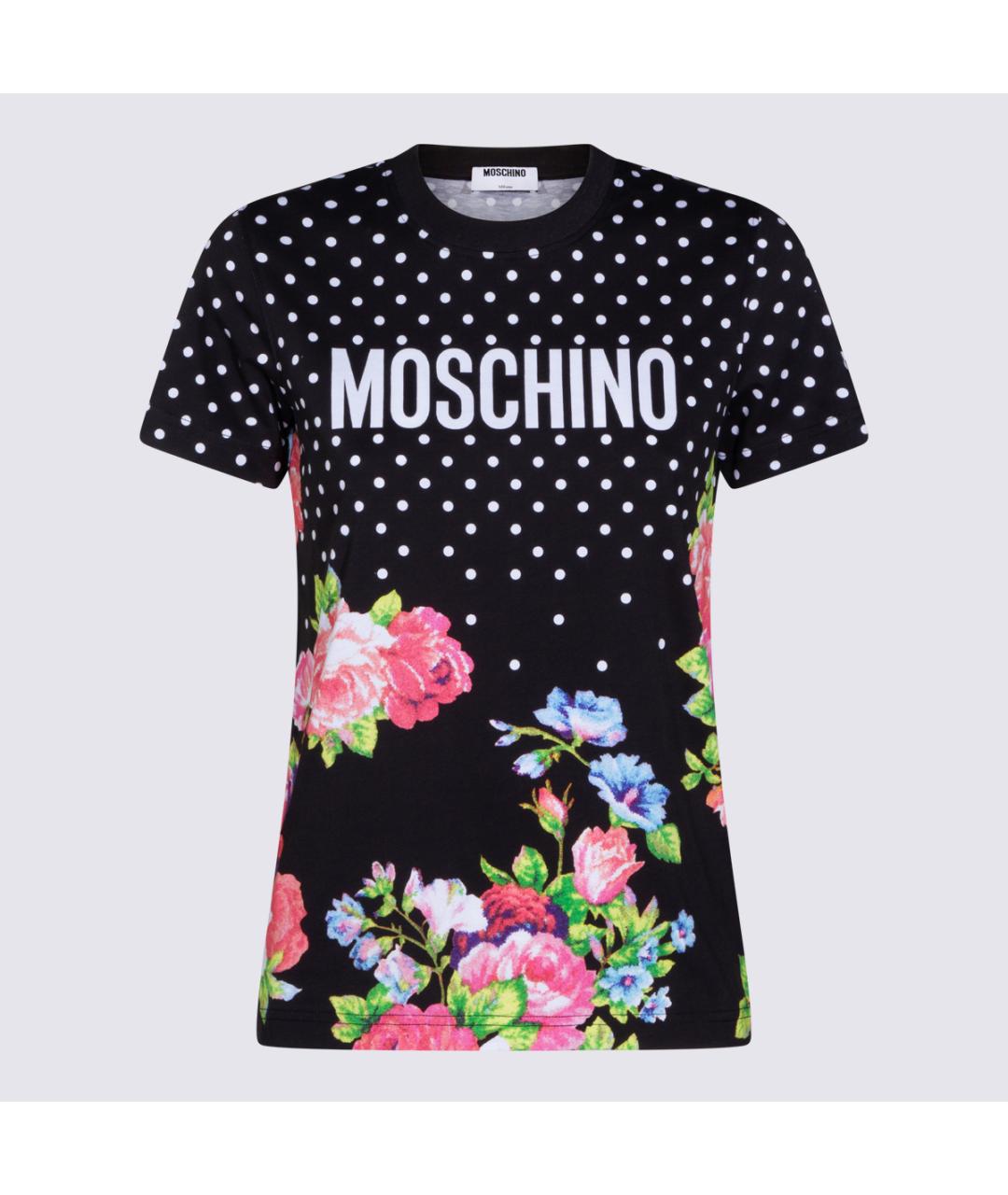 MOSCHINO Черная хлопковая футболка, фото 4