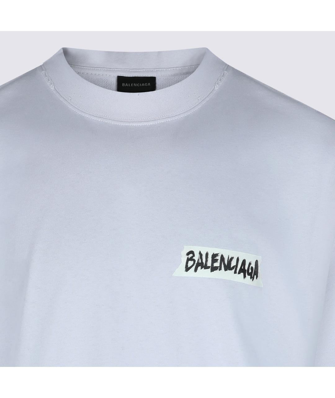 BALENCIAGA Белая хлопковая футболка, фото 2