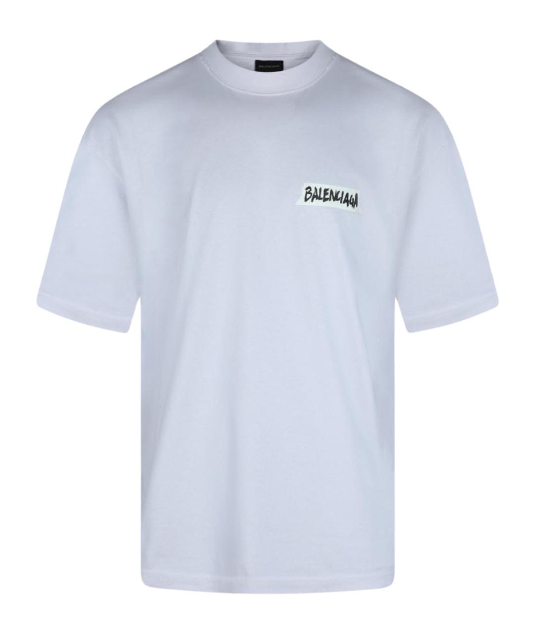 BALENCIAGA Белая хлопковая футболка, фото 1