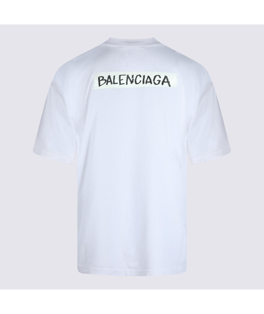 BALENCIAGA Белая хлопковая футболка, фото 3