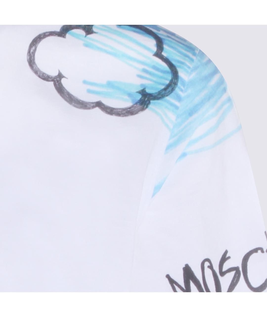 MOSCHINO Белая хлопковая футболка, фото 4