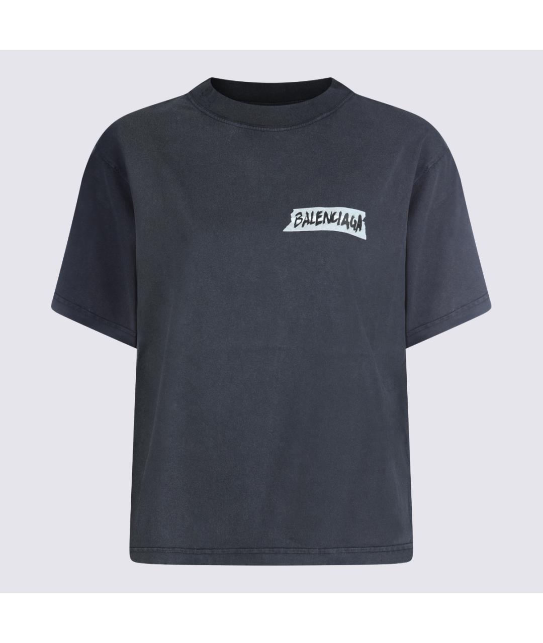 BALENCIAGA Черная хлопковая футболка, фото 5