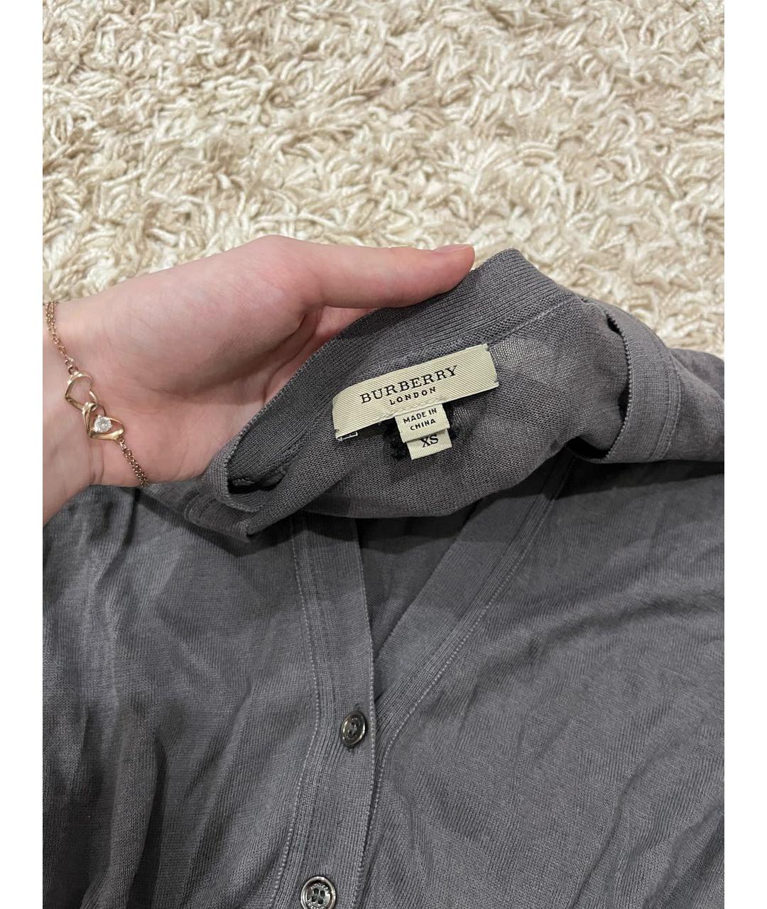 BURBERRY Антрацитовый хлопковый кардиган, фото 2